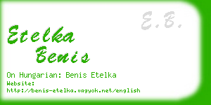 etelka benis business card